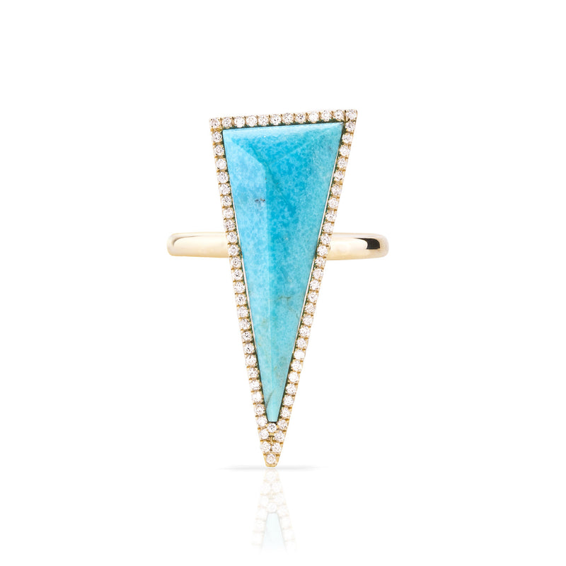 Pave Diamond Pyramid Stone Ring (more colors available)