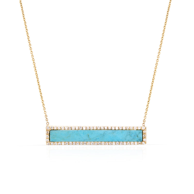 Pave Diamond Stone Bar Necklace (more colors available)