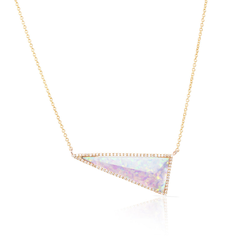 Pave Diamond Stone Pyramid Necklace (more colors available)