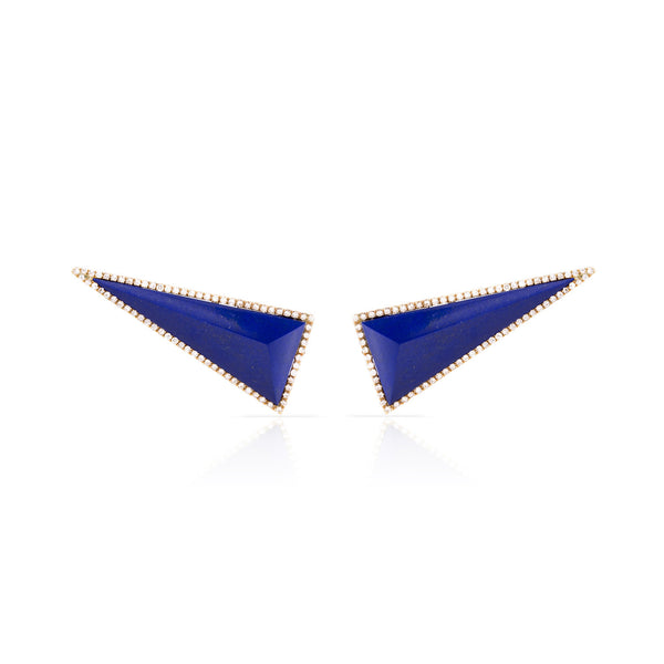 Pave Diamond Stone Pyramid Earring (more colors available)
