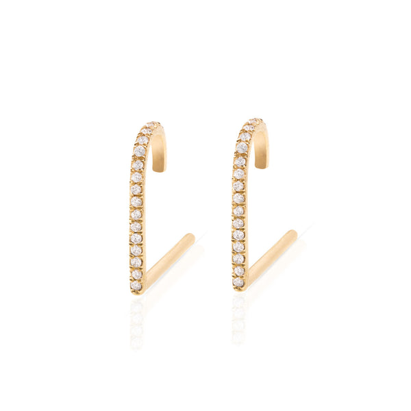 Pave Diamond Suspender Earring