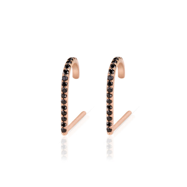 Pave Black Diamond Suspender Earring