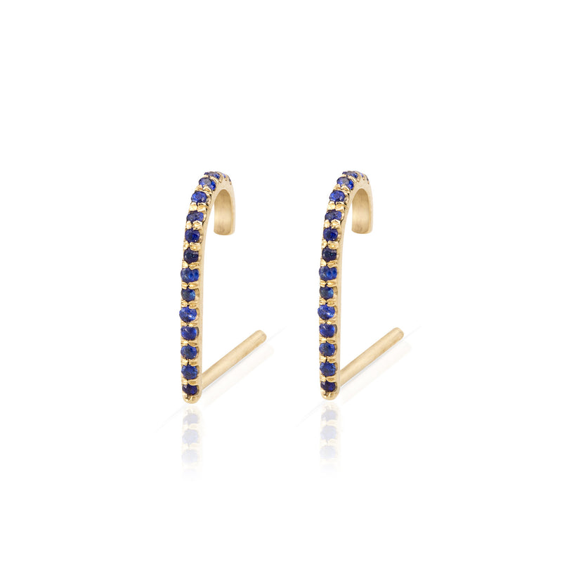 Pave Blue Sapphire Suspender Earring
