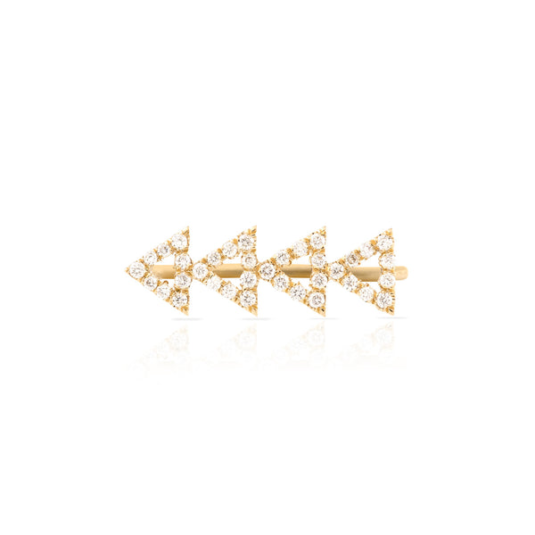 Pave Diamond Cutout Triangle Earring