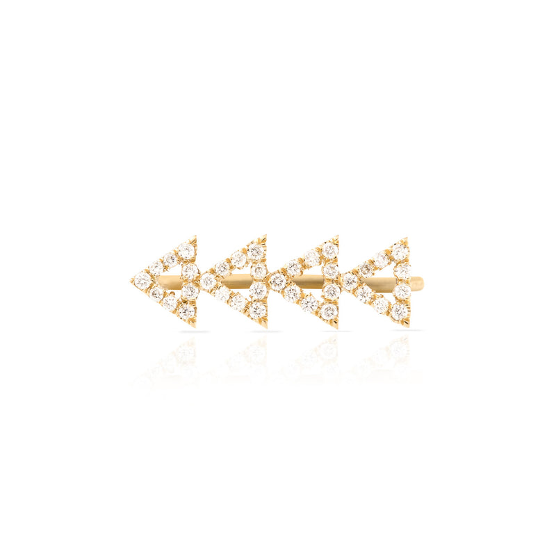 Pave Diamond Cutout Triangle Earring