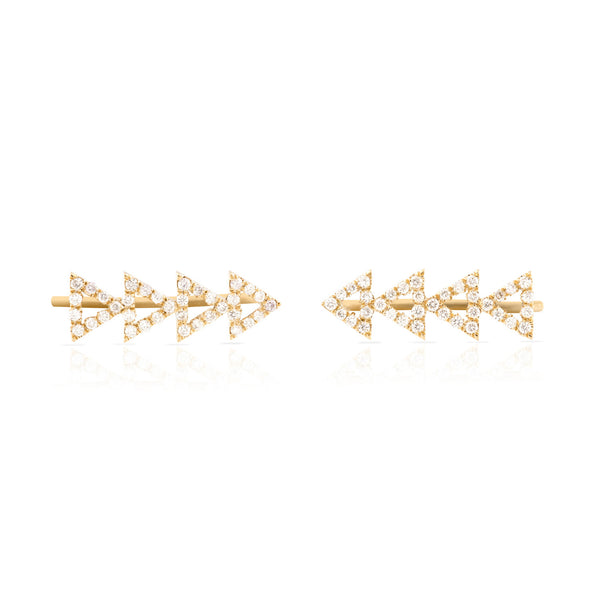 Pave Diamond Cutout Triangle Earring