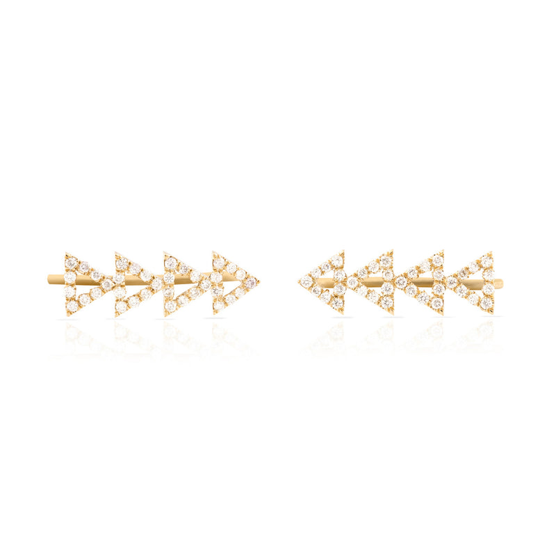 Pave Diamond Cutout Triangle Earring