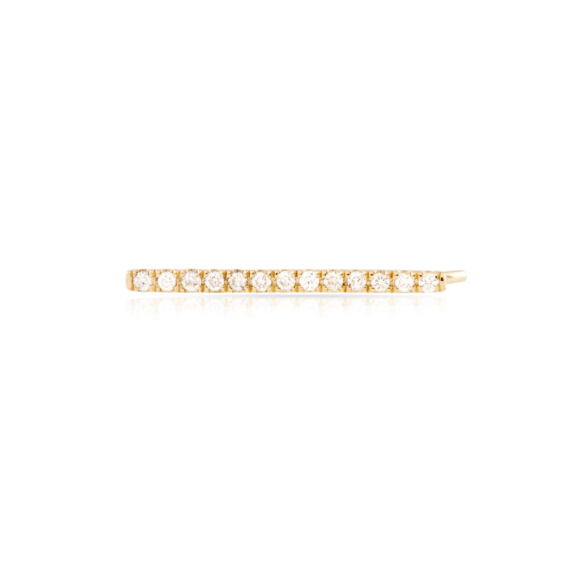 Pave Diamond Straight Bar Earring