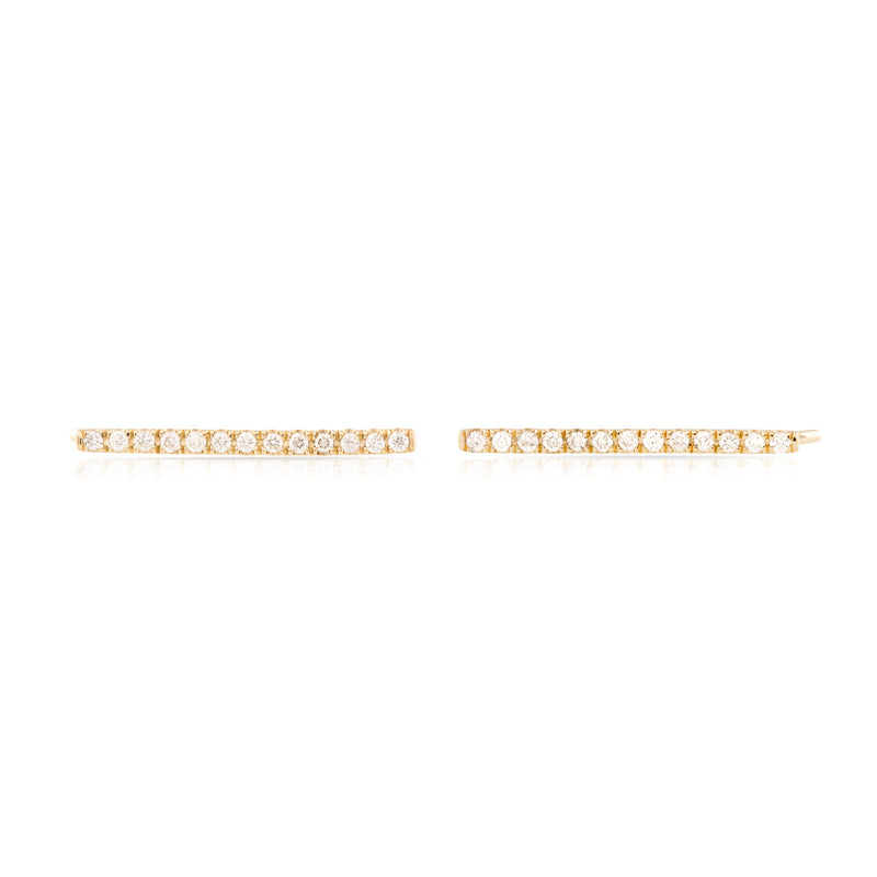 Pave Diamond Straight Bar Earring