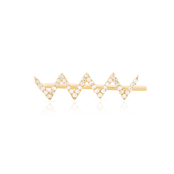Pave Diamond Zig Zag Earring