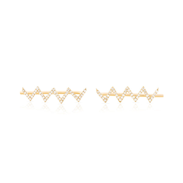 Pave Diamond Zig Zag Earring