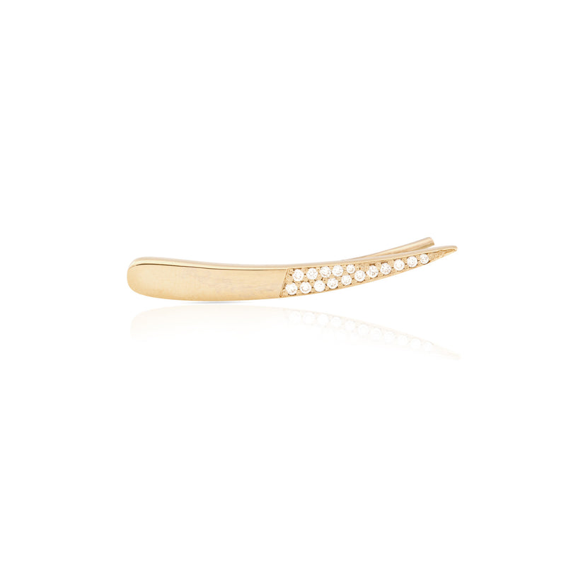 Half Pave Diamond Skimmer Earring