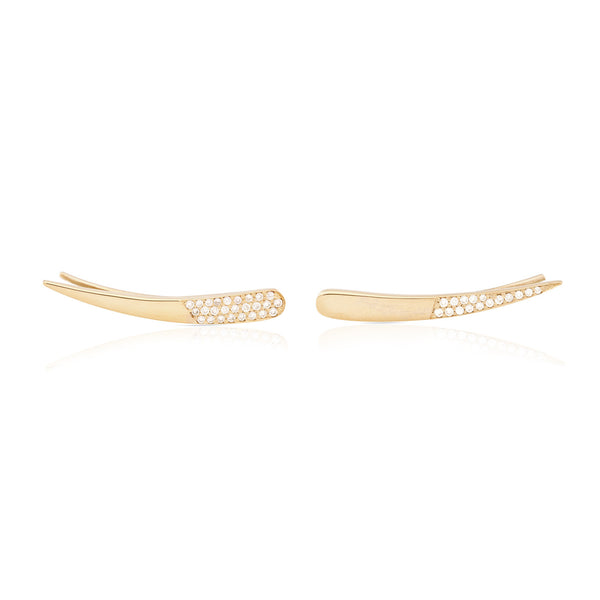 Half Pave Diamond Skimmer Earring