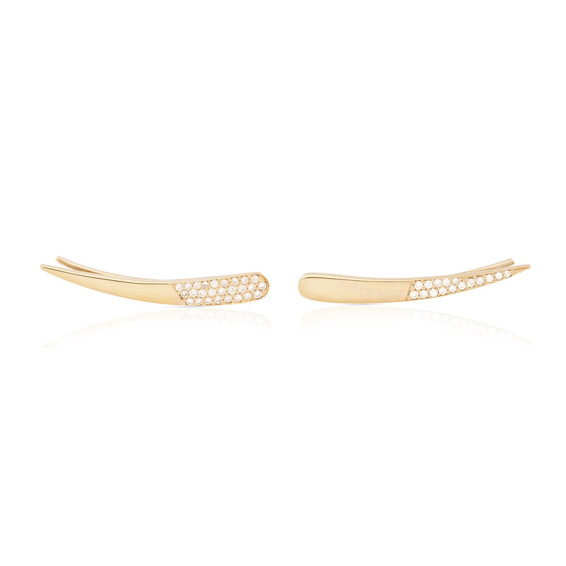 Half Pave Diamond Skimmer Earring