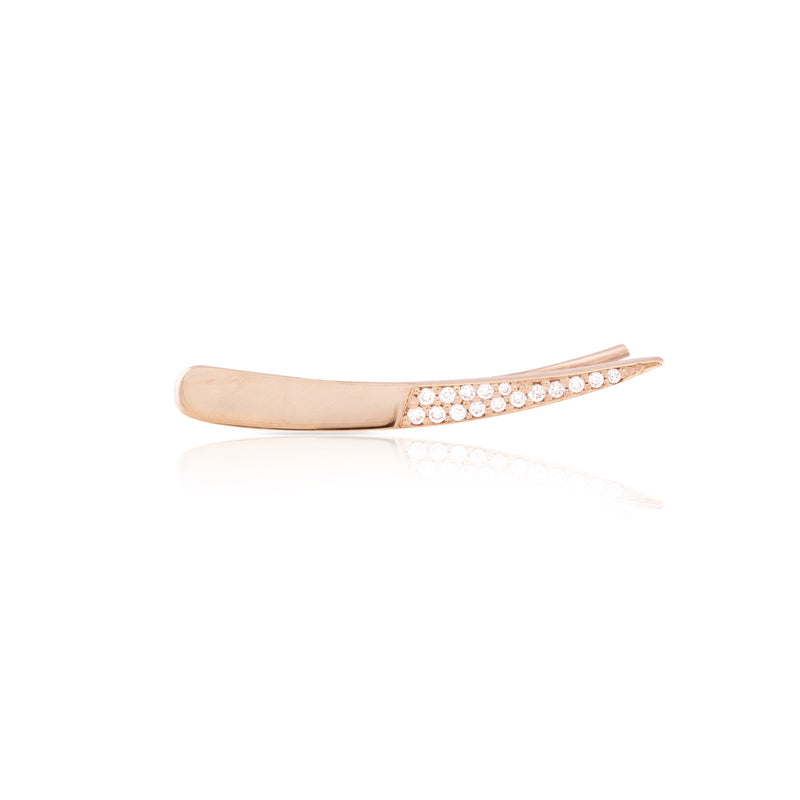 Half Pave Diamond Skimmer Earring