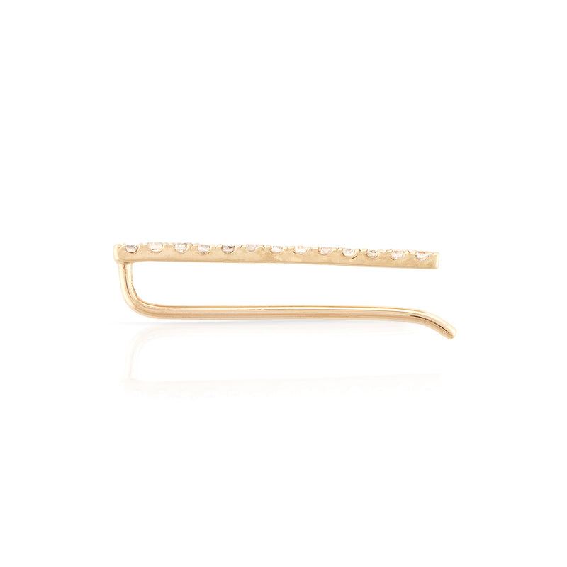 Pave Diamond Straight Bar Earring