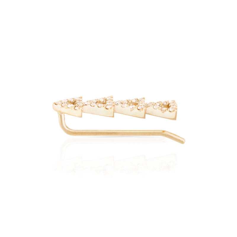 Pave Diamond Cutout Triangle Earring