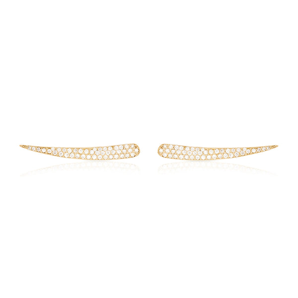 Pave Diamond Solid Skimmer Earring