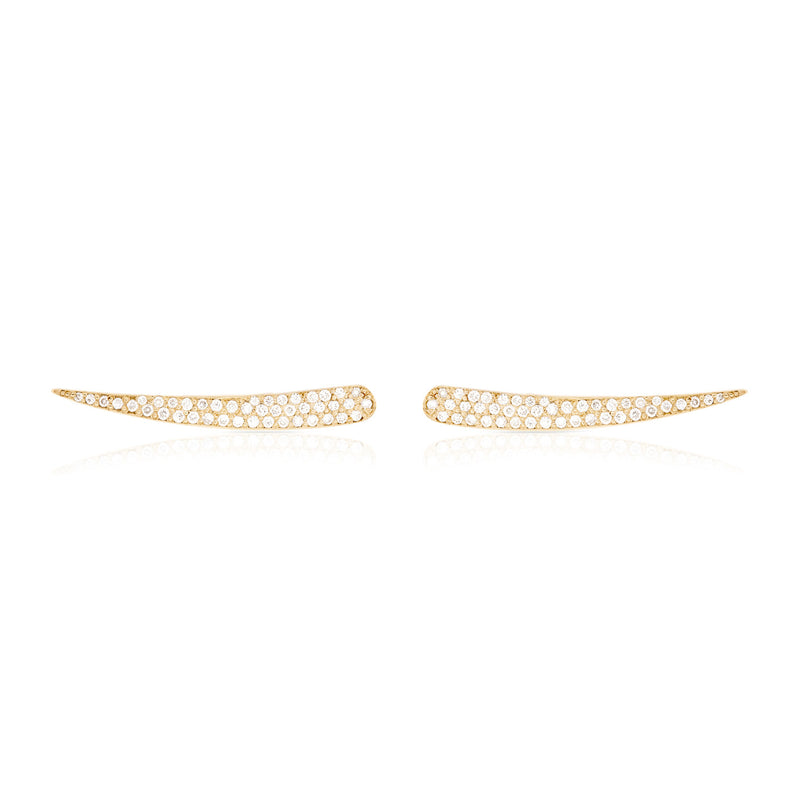 Pave Diamond Solid Skimmer Earring