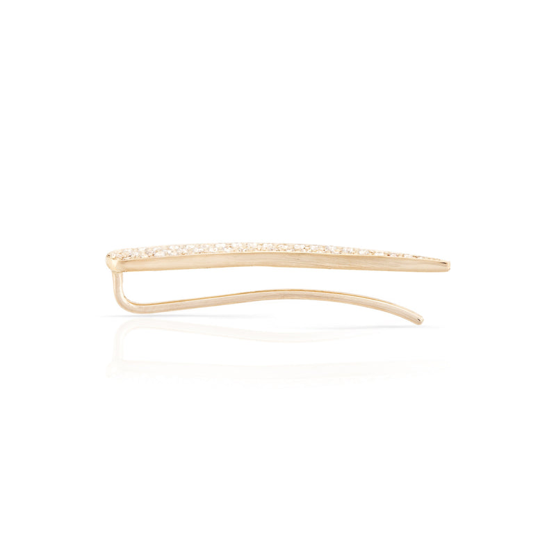 Pave Diamond Solid Skimmer Earring