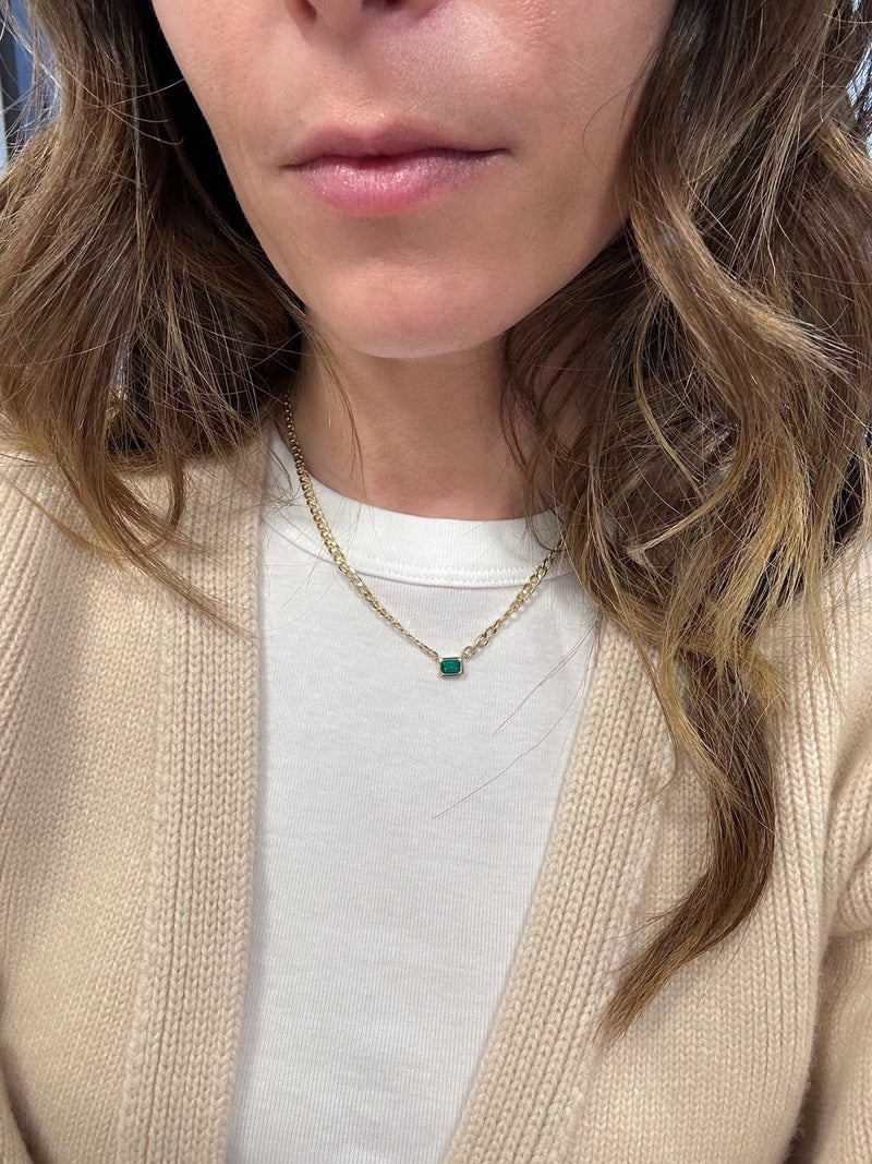 Emerald Curb Chain Necklace