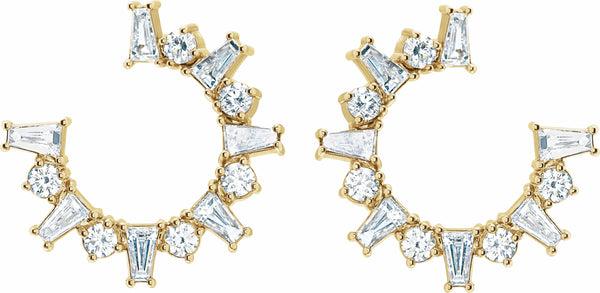 Fancy Diamond Hoops