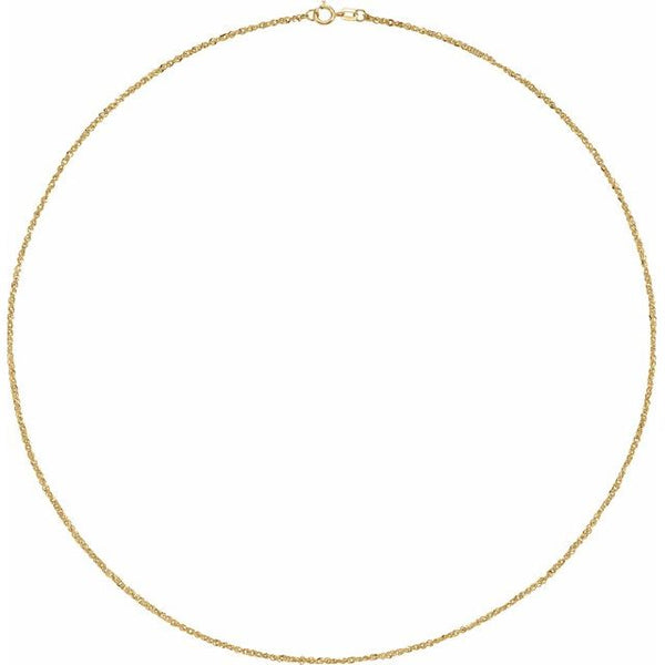 Gold Diamond Cut Singapore Chain