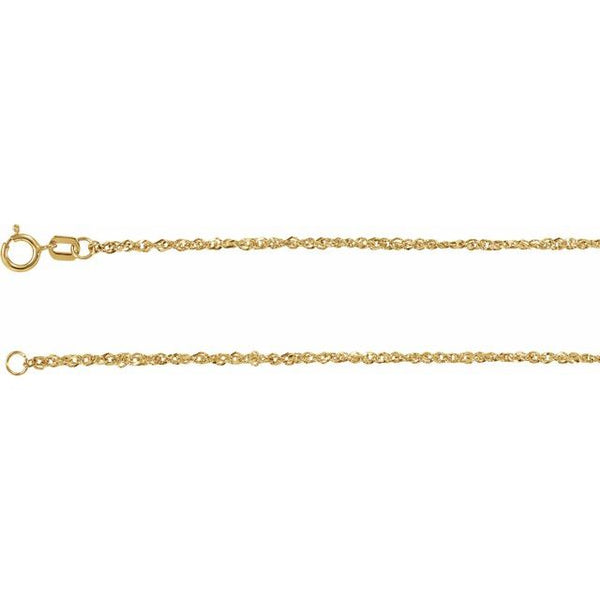 Gold Diamond Cut Singapore Chain