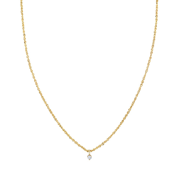 Diamond Cut Singapore Chain w/Diamond Charm