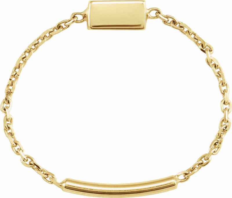 Gold Bar Chain Ring