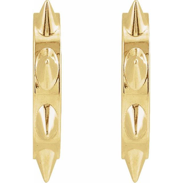 Gold Spike Hoop Earrings