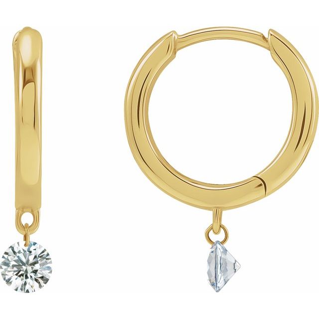 Drilled Diamond Hoop Earrings