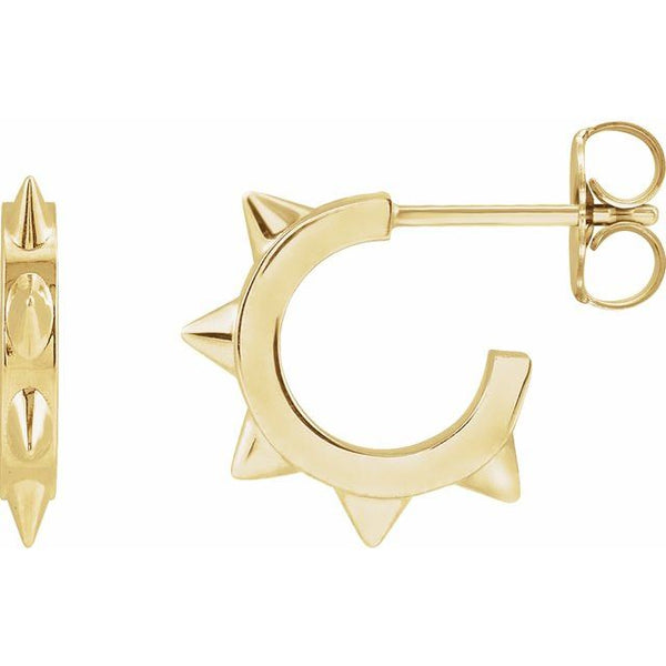 Gold Spike Hoop Earrings