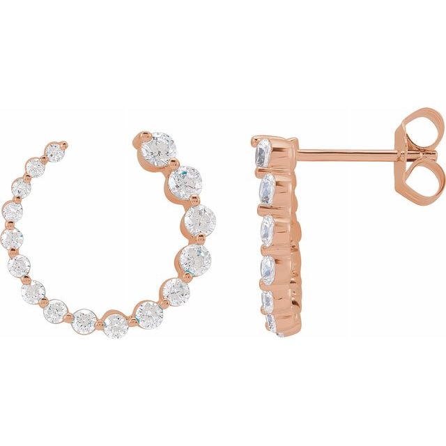 Graduated Diamond Hoops