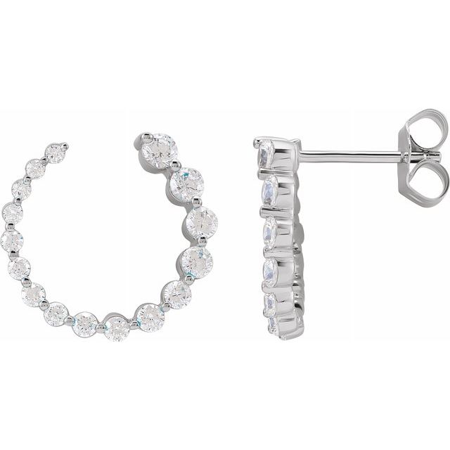 Graduated Diamond Hoops