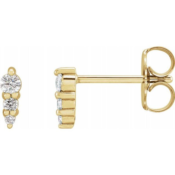 Diamond Graduated Bar Earrings