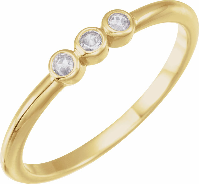 Triple Rose-Cut Diamond Ring