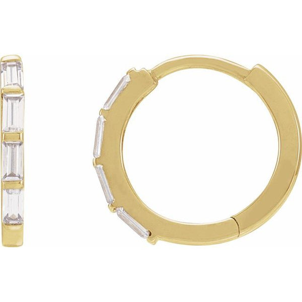 Baguette Diamond Hoops