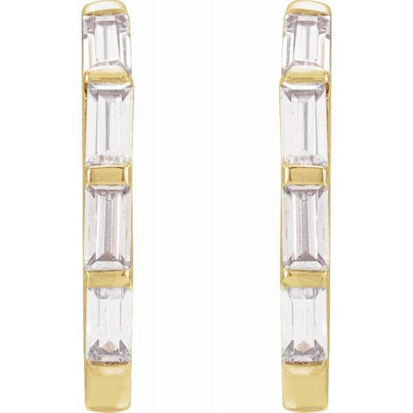 Baguette Diamond Hoops