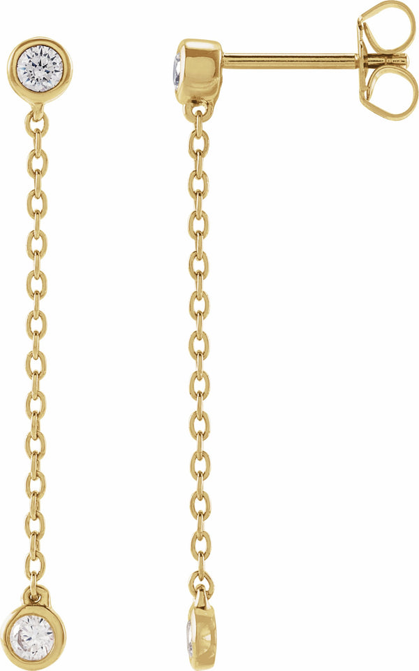 Diamond Chain Drop Earrings