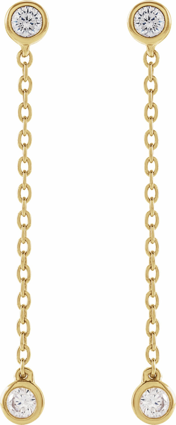 Diamond Chain Drop Earrings