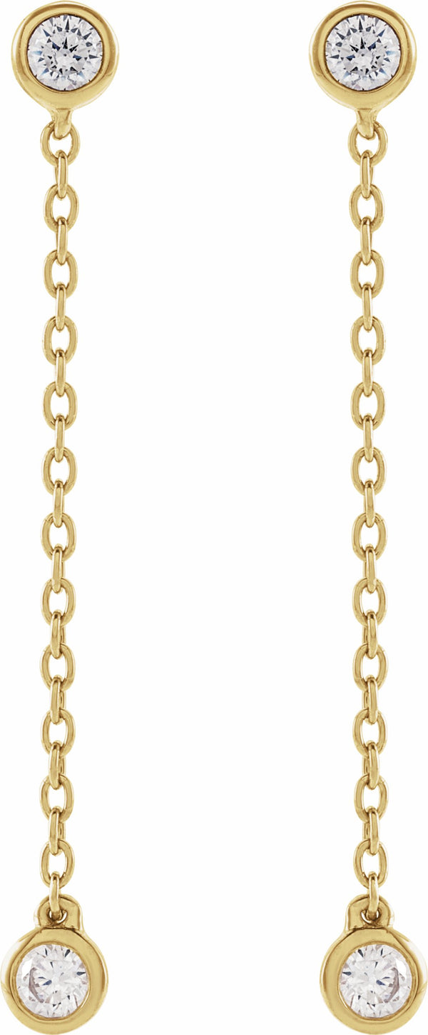 Diamond Chain Drop Earrings