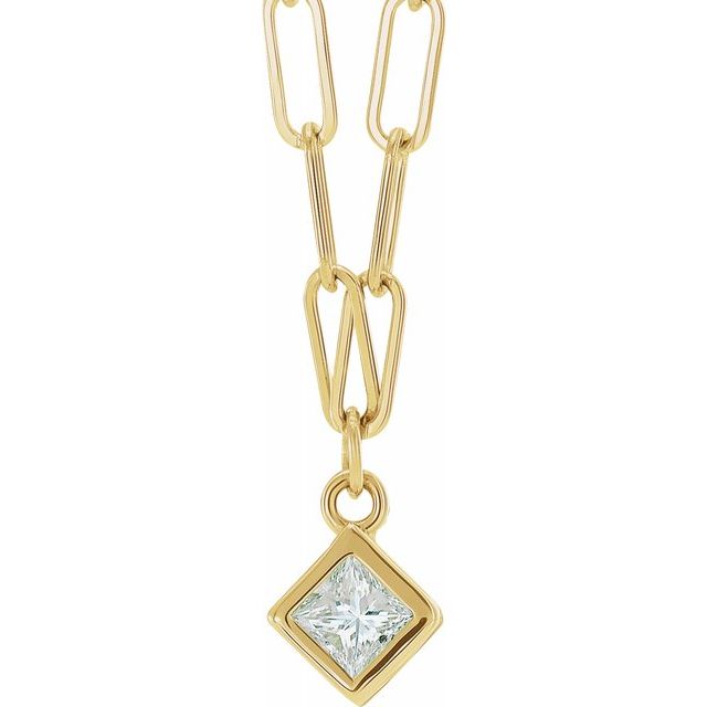 Baby Bezel Diamond Link Necklace