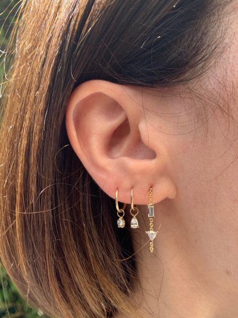 Double Diamond Chain Earrings