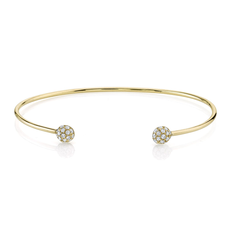 Open Pave Diamond Orb Cuff