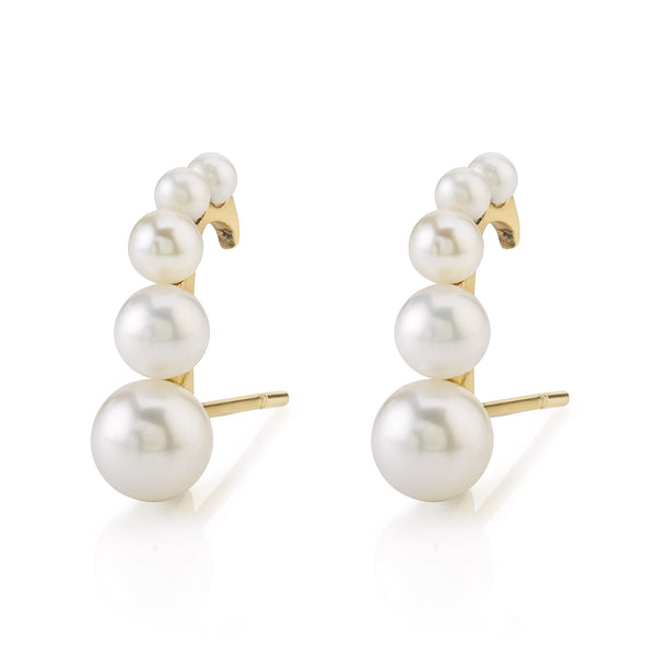 Graduated Pearl Suspender Earring