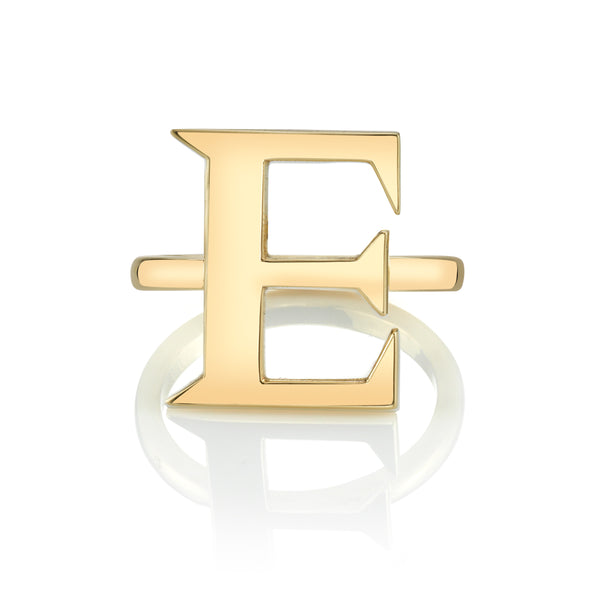 Large Gold Letter Ring