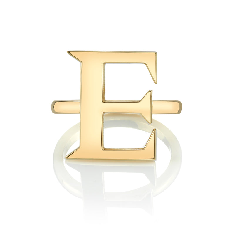 Large Gold Letter Ring