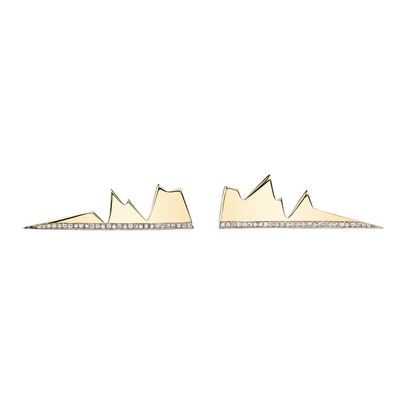 Pave Diamond Best Friend Heartbeat Earring