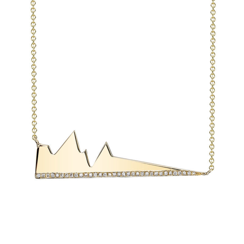 Pave Diamond Best Friend Heartbeat Necklace